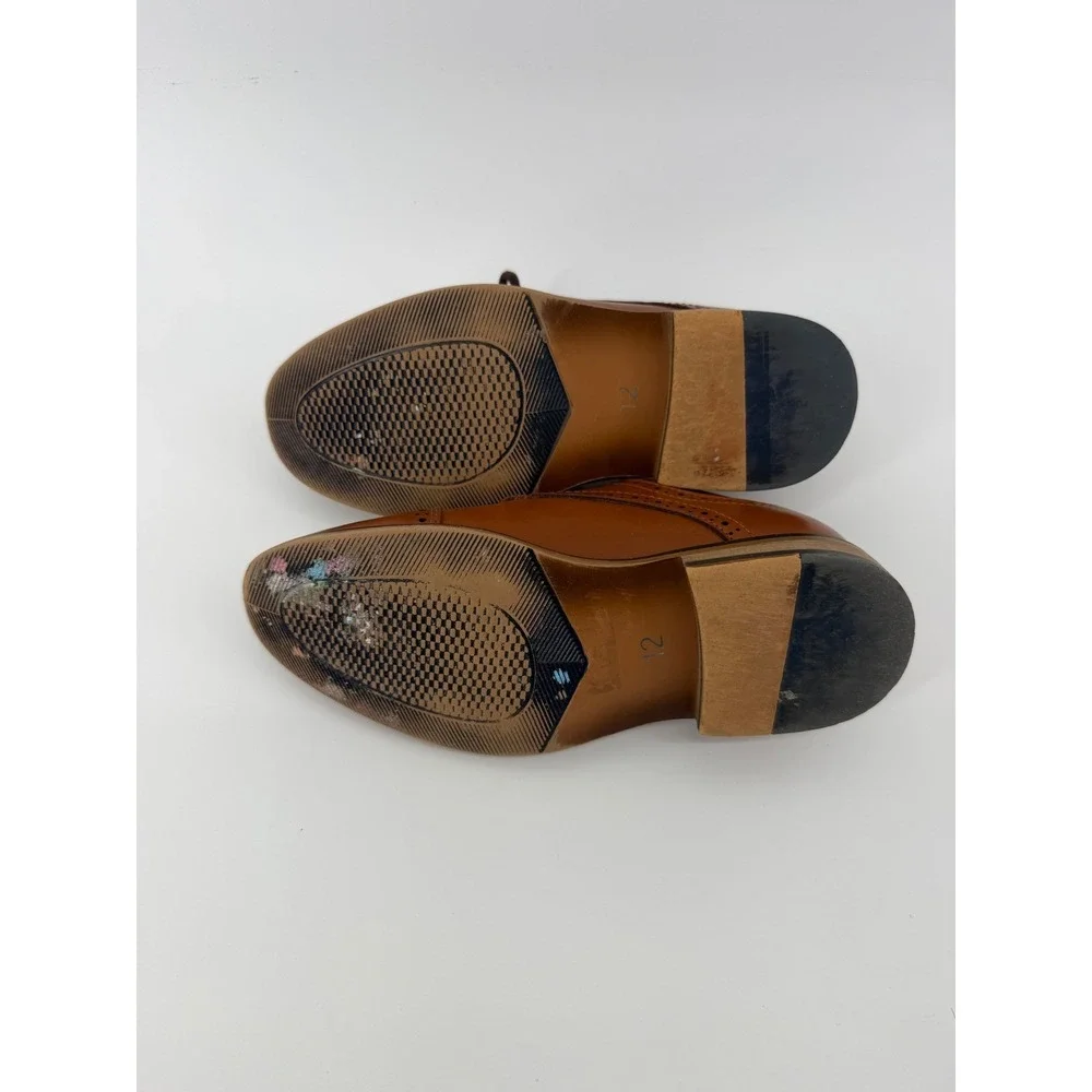 Bruno Marc Boys Prince_K1 Tan Brown‎ Toddler Brogue Oxford Dress Shoes Size 12